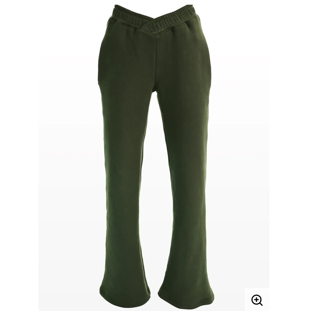 M. Fraise Criss-Cross Applesauce Flare Sweatpant Size Medium Green 28" Inseam